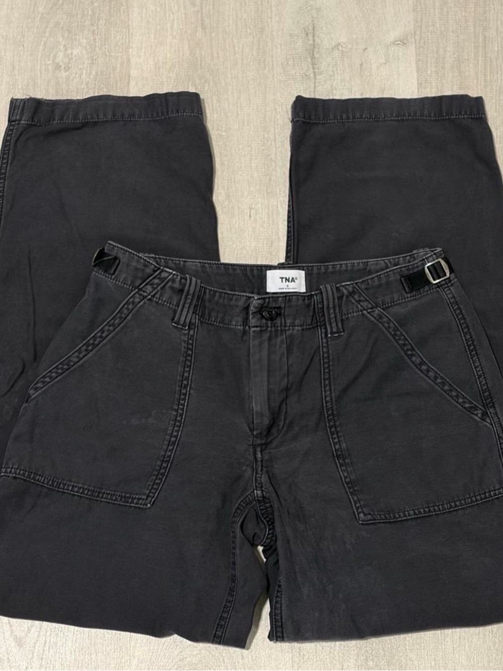 TNA Black Women Cargo-Style Chinos